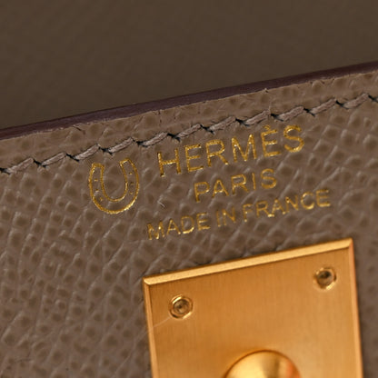 Hermes Epsom Bi-Color Horseshoe Kelly Sellier 25 Gris Asphalte Craie 6 of 11