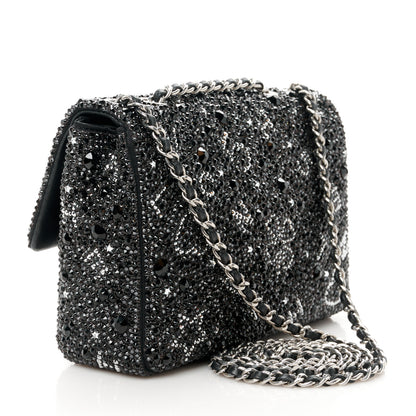 Chanel Satin Diamante Lucky Symbols Evening Flap Bag Black 3 of 12