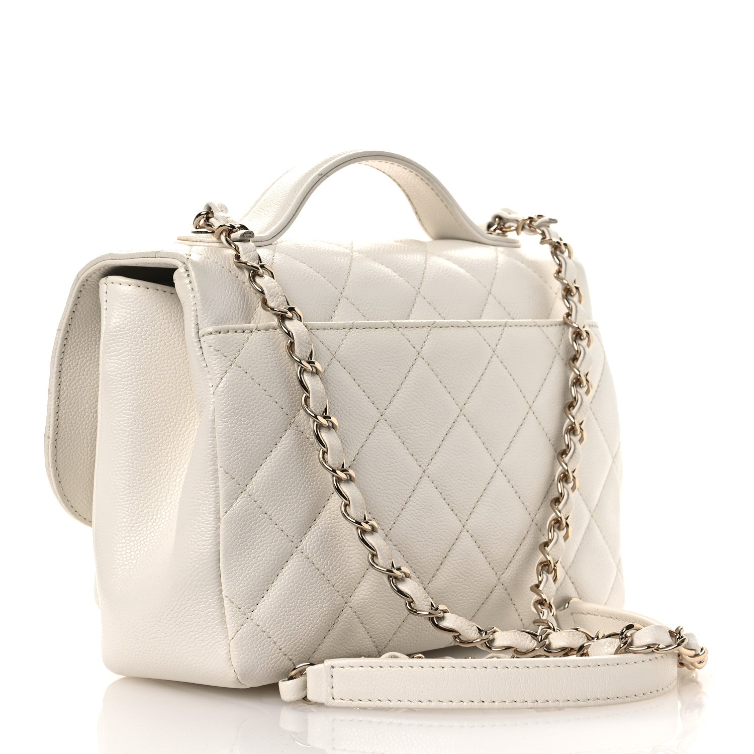Chanel Caviar Quilted Medium Business Affinity Flap White 3 of 11