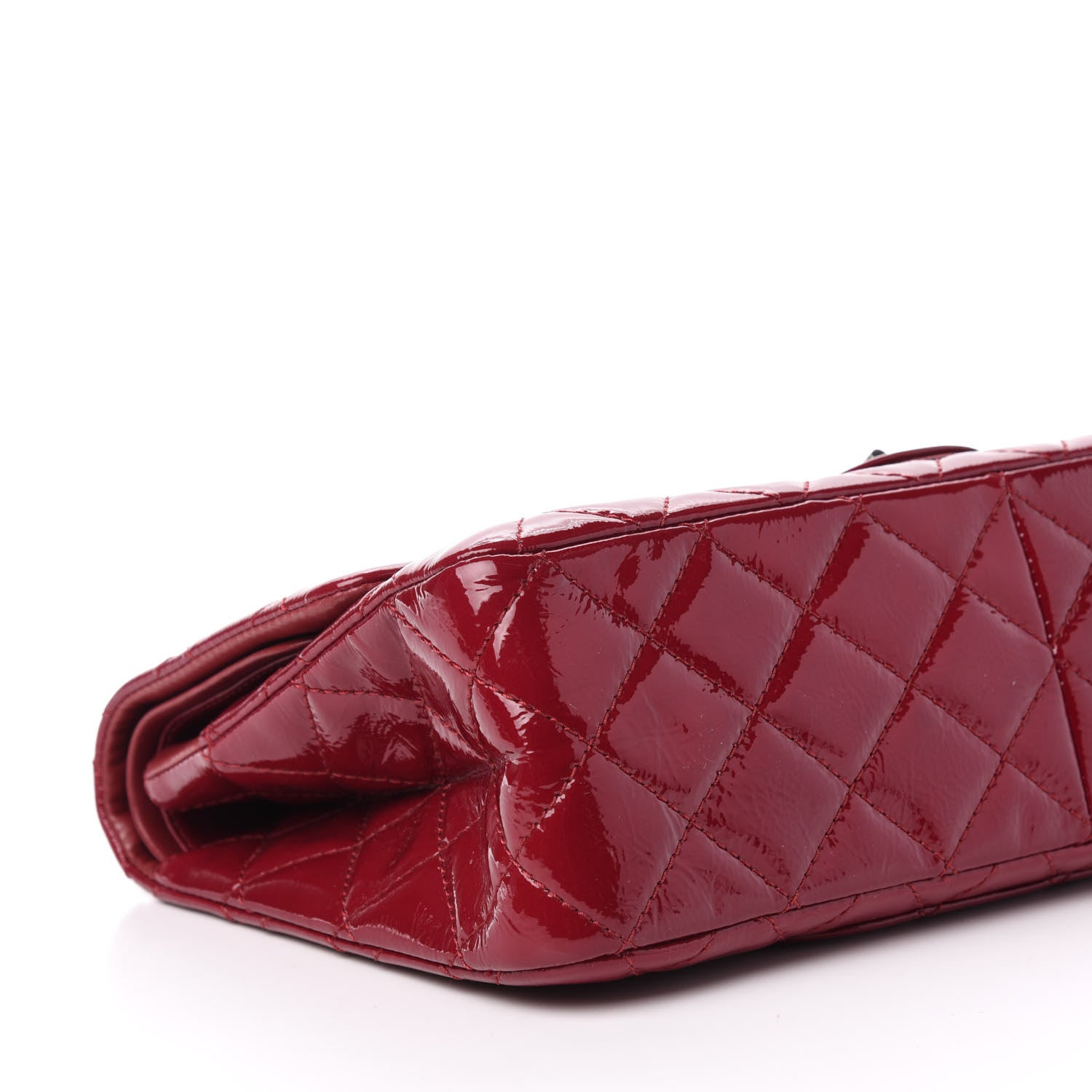 Chanel Distressed Patent 2.55 Reissue 227 Flap Raspberry Red 8 of 11