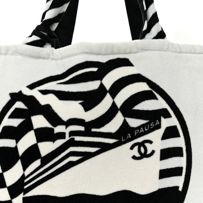 Chanel Terry Cloth Cotton La Pausa Bay Reversible Beach Tote 13 of 20