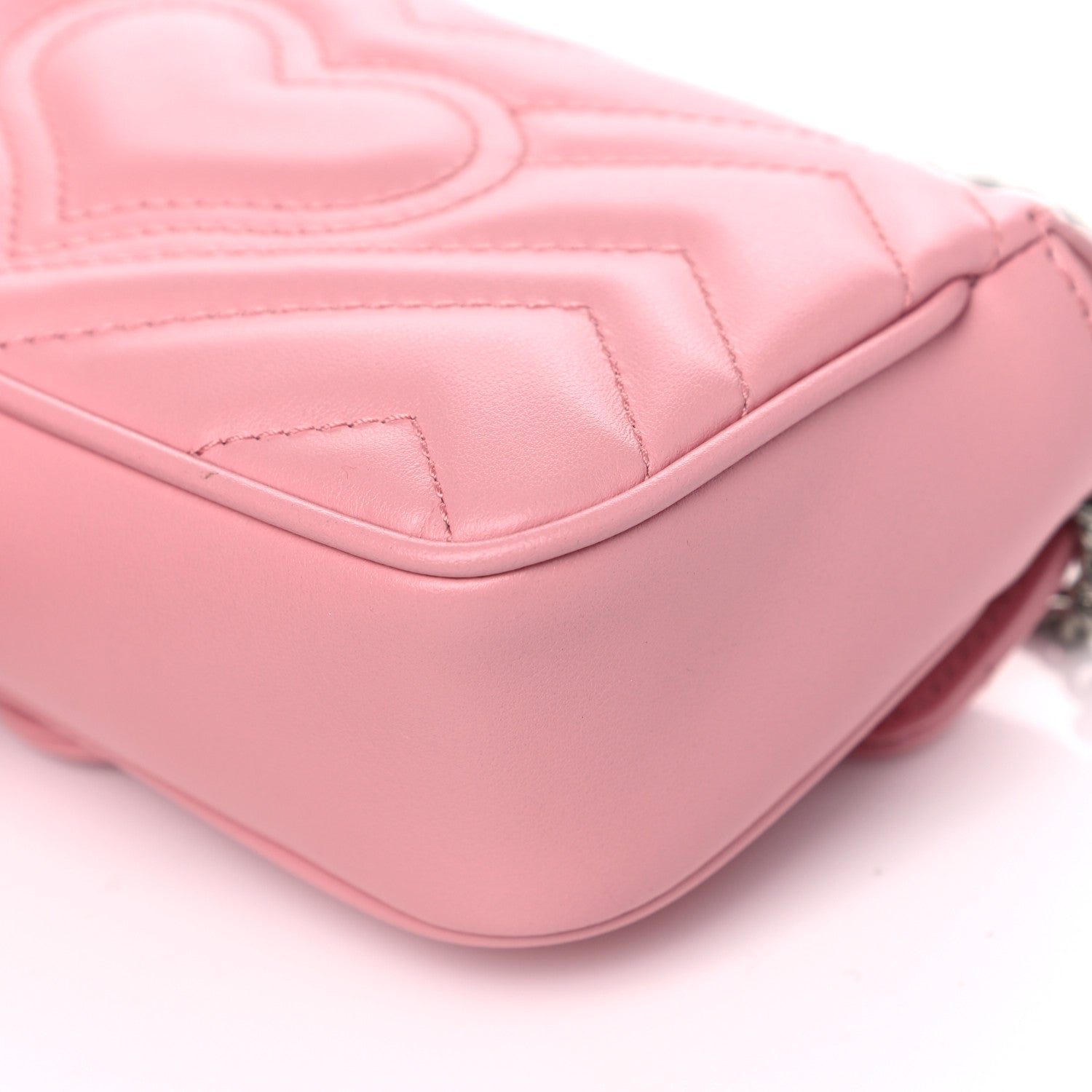 Gucci Calfskin Matelasse Super Mini GG Marmont Shoulder Bag Wild Rose 13 of 14