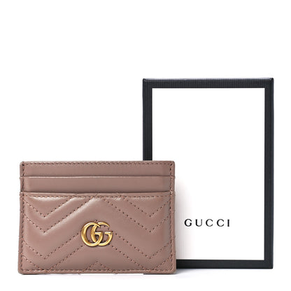 Gucci Calfskin Matelasse GG Marmont Card Holder Porcelain Rose 11 of 11