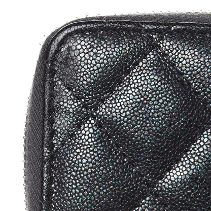 Chanel Iridescent Caviar Quilted Zipped Key Holder Case Black 10 of 11
