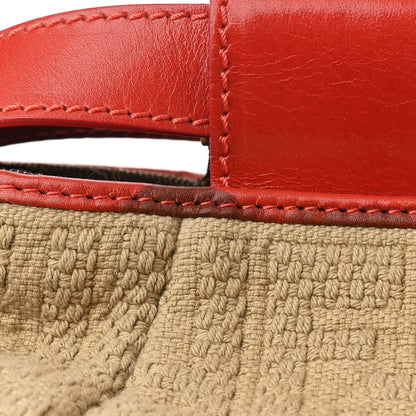 Fendi Corda Zucca Large Peekaboo Iconic Satchel Natural Pumpkin 12 of 12