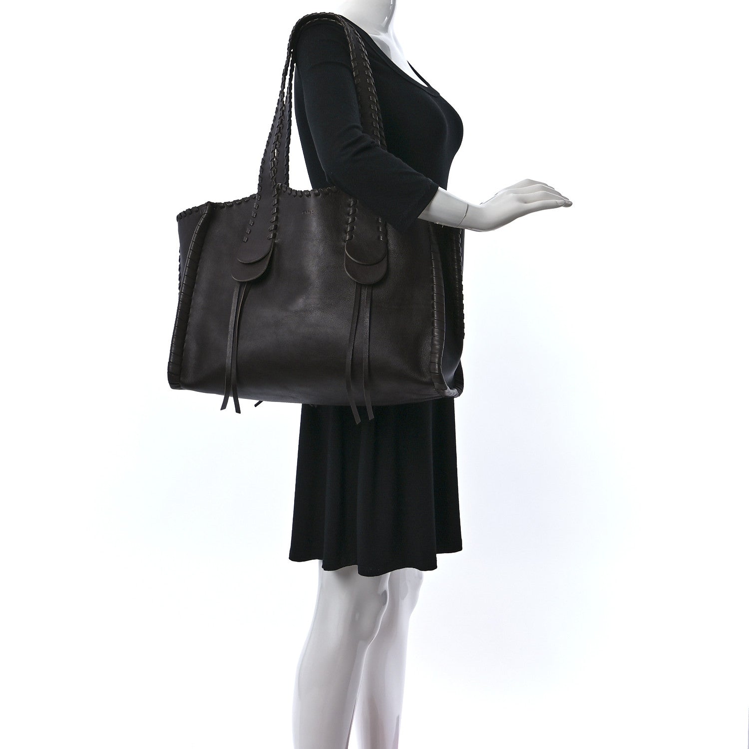 Chloe Calfskin Large Mony Tote Bold Brown 2 of 9