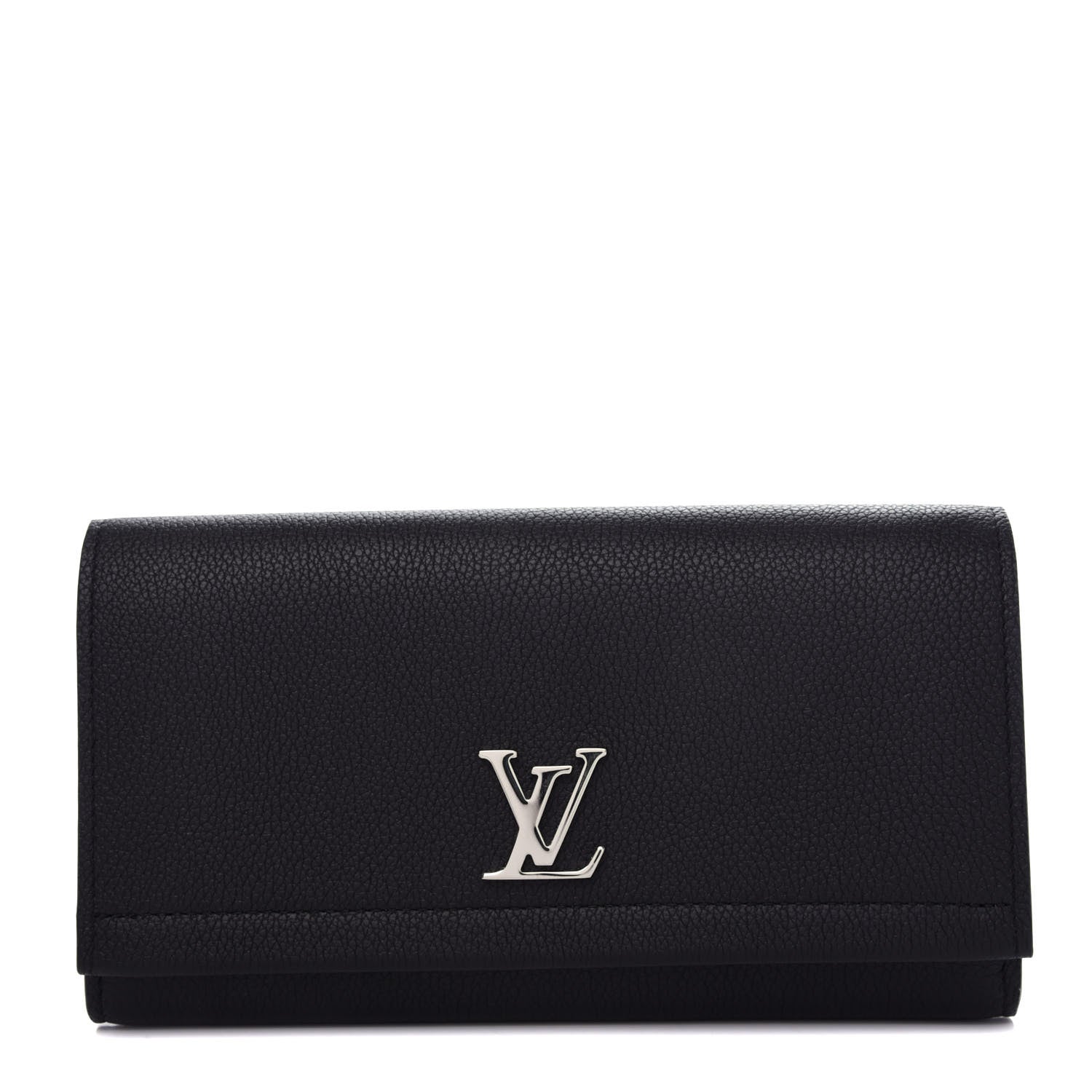 Louis Vuitton Calfskin Lockme II Wallet Black 1 of 8