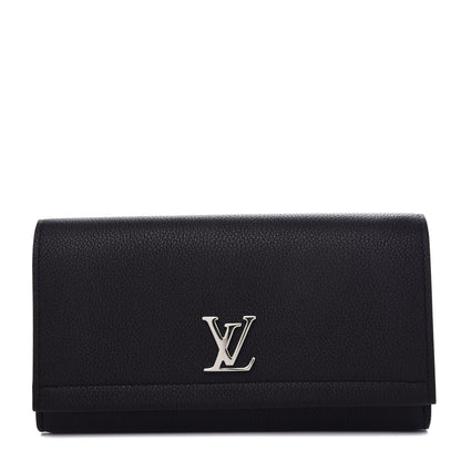 Louis Vuitton Calfskin Lockme II Wallet Black 1 of 8
