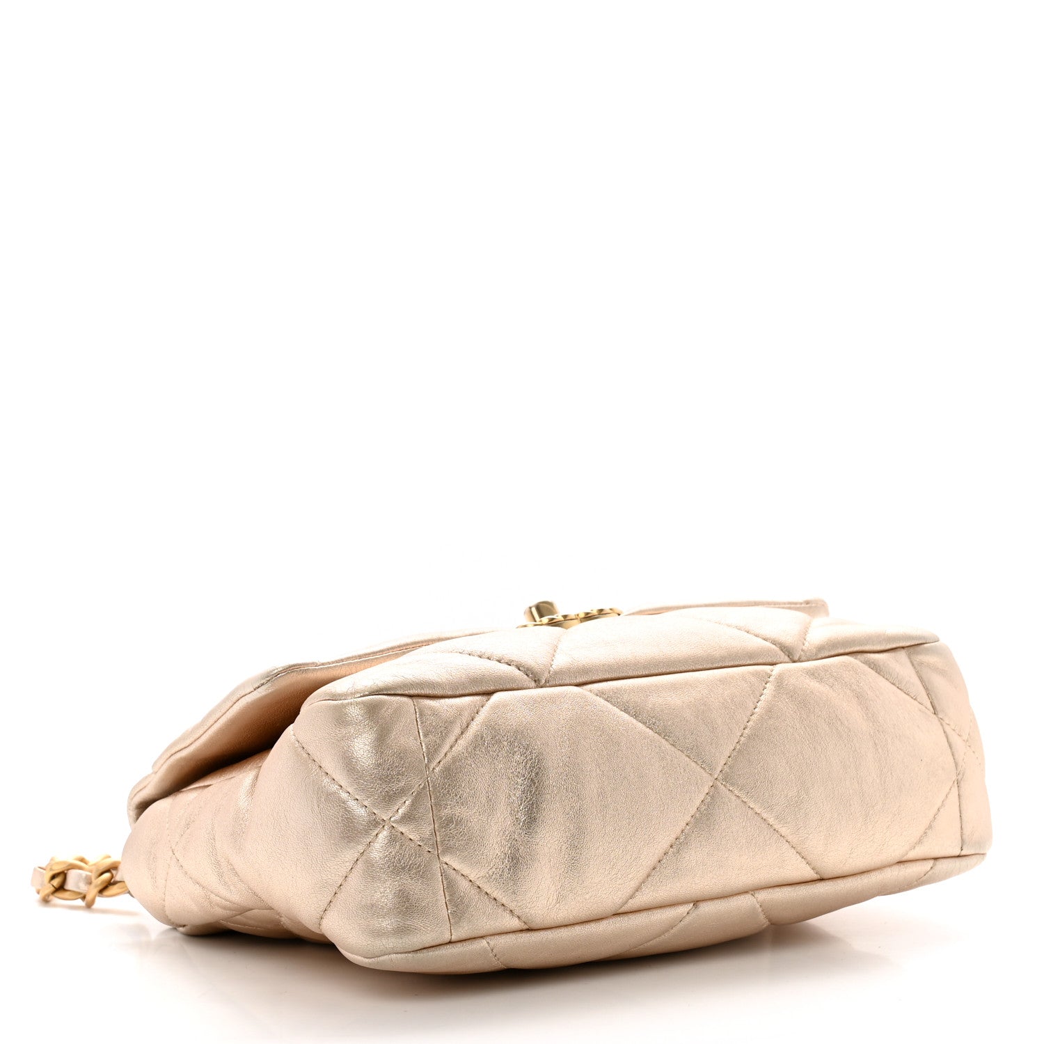 Chanel Metallic Lambskin Quilted Medium Chanel 19 Flap Gold 4 of 10