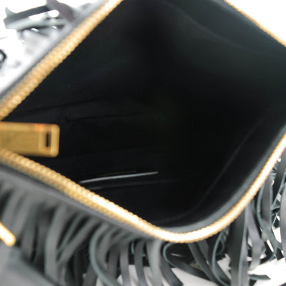 Saint Laurent Calfskin Small Emmanuelle Fringed Hobo Black 5 of 7