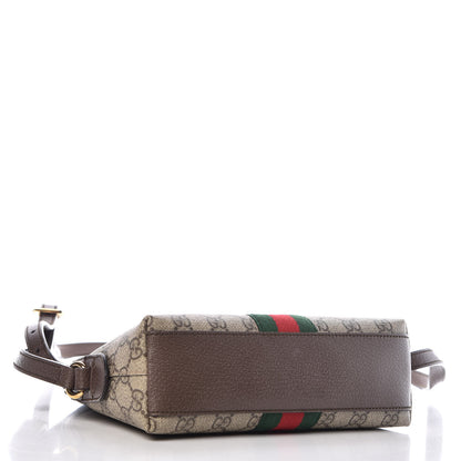 Gucci GG Supreme Monogram Textured Dollar Calfskin Web Small Ophidia Dome Shoulder Bag Beige Ebony New Acero 4 of 12