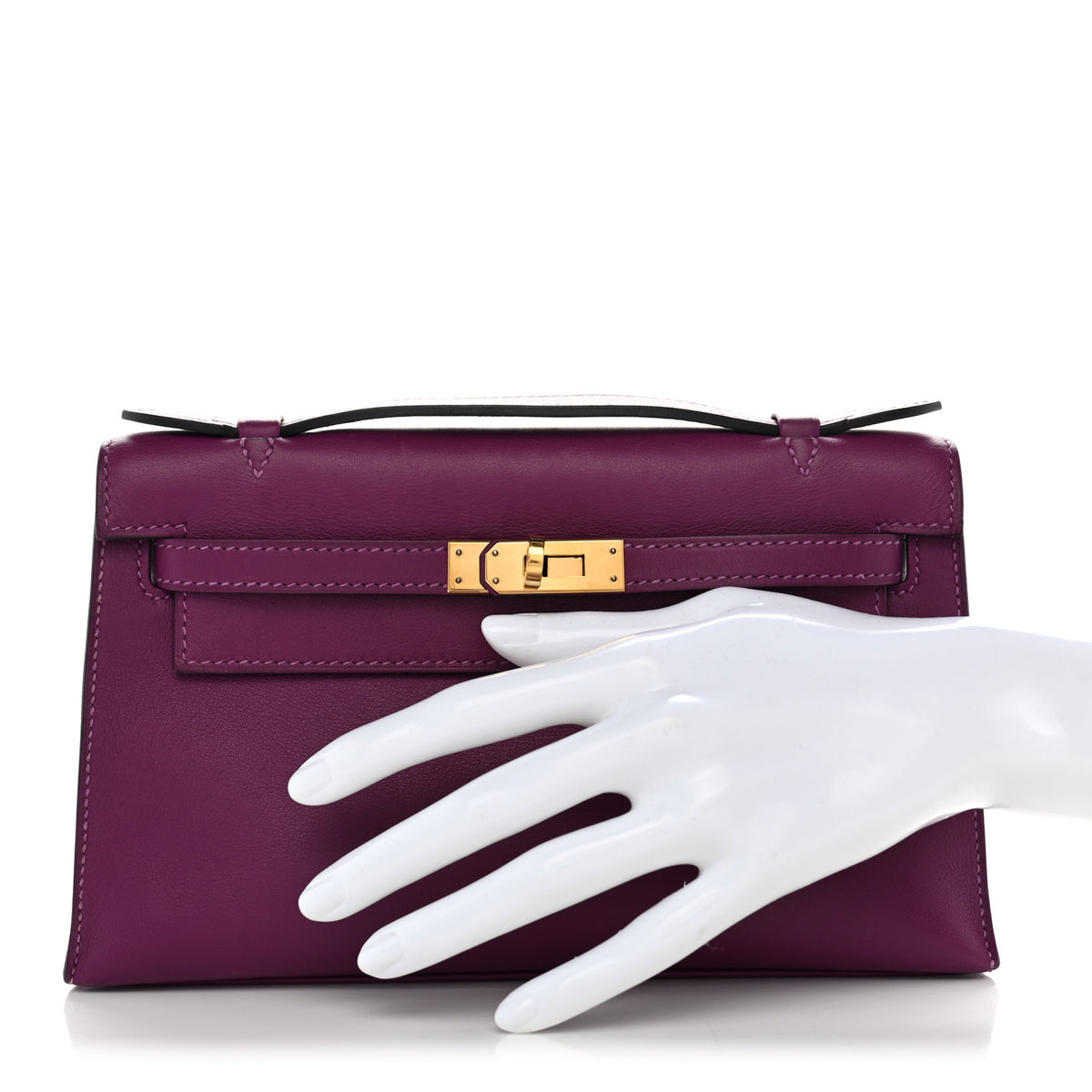 Hermes Swift Kelly Pochette Clutch Anemone 2 of 10