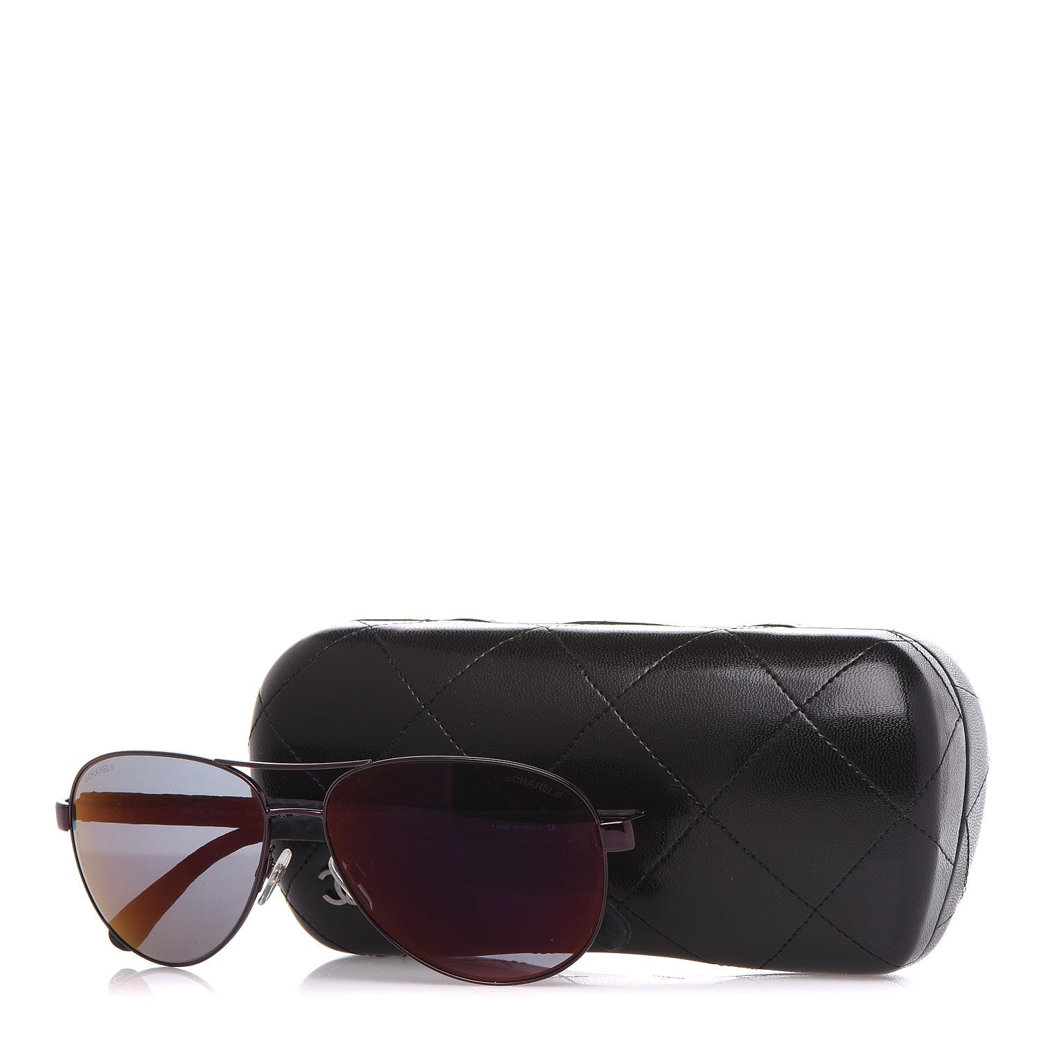 Chanel Mirrored Aviator Sunglasses 4204-Q Purple 8 of 8