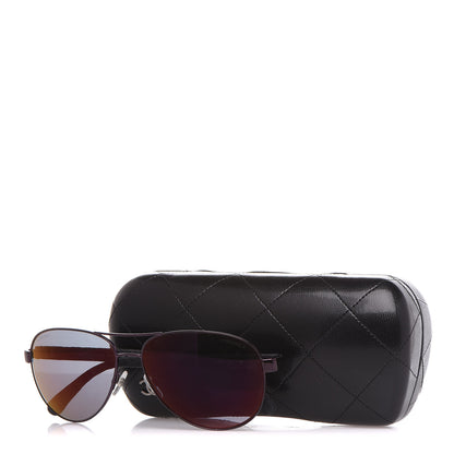 Chanel Mirrored Aviator Sunglasses 4204-Q Purple 8 of 8