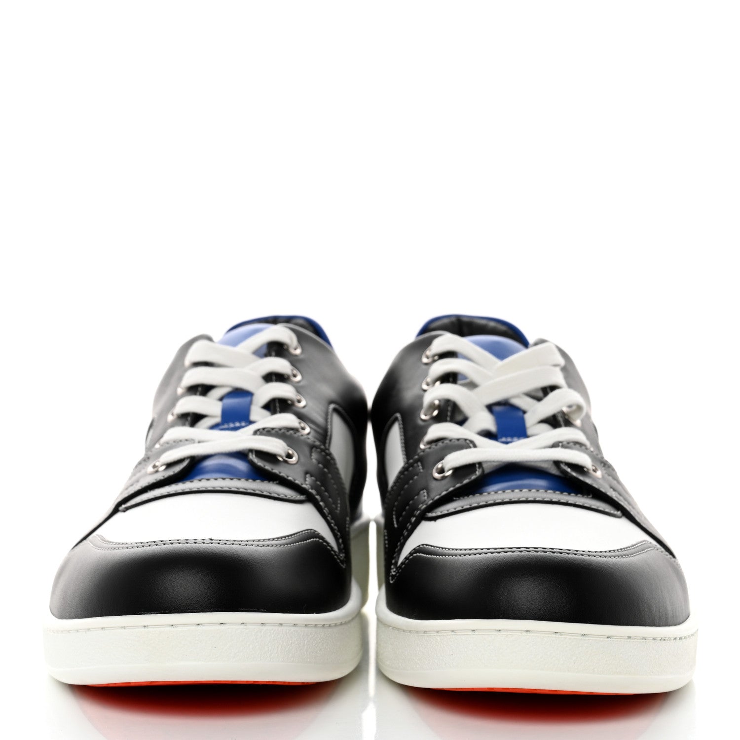 Hermes Calfskin Mens Free Sneakers 42 Black White Bleu Nuit 2 of 8