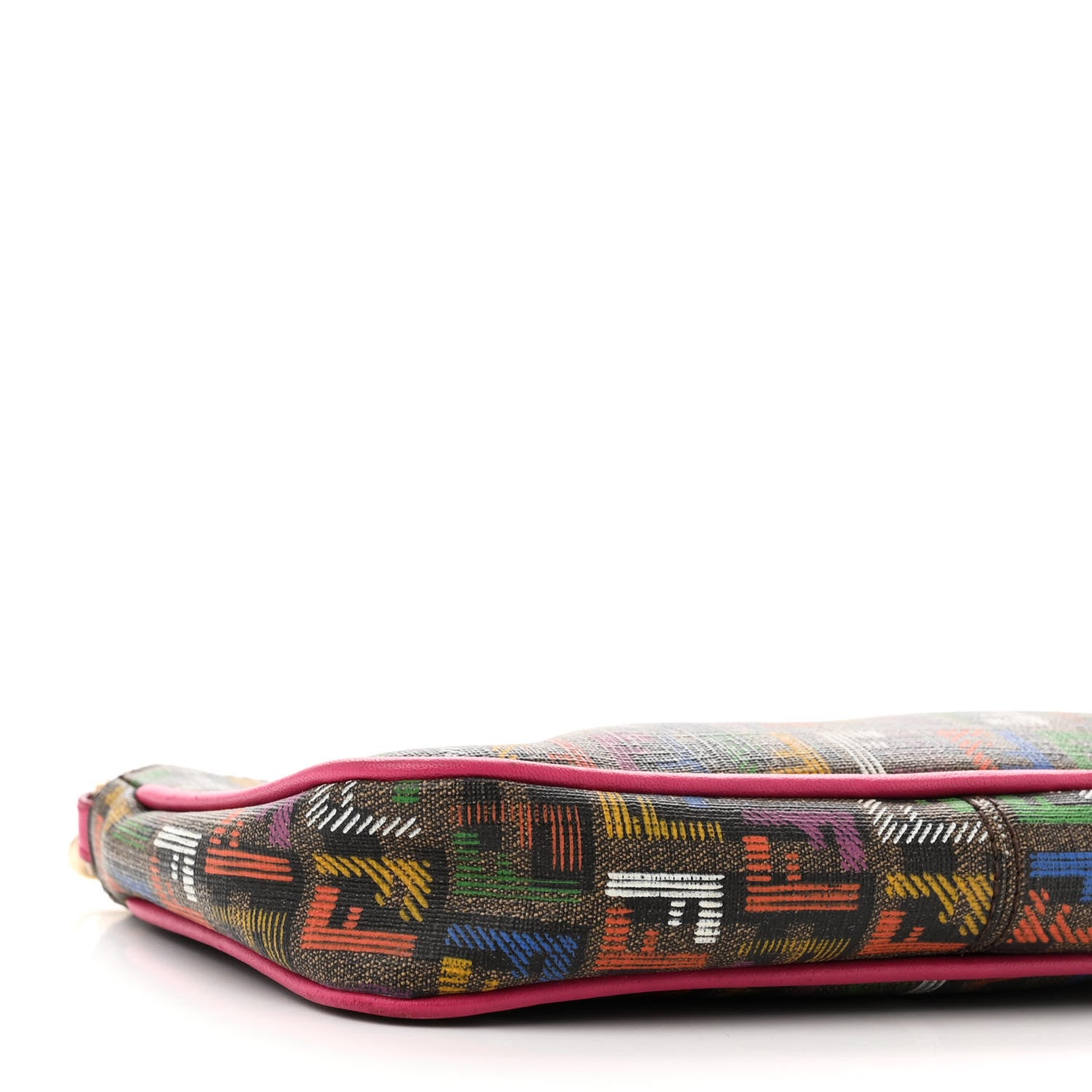 Fendi Zucchino Spalmati FF Multicolor Pochette Tobacco Multicolor Fuchsia 9 of 12
