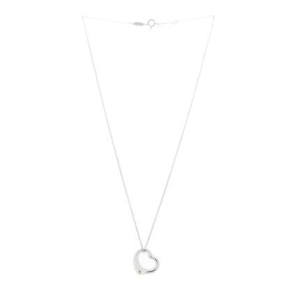 Tiffany Sterling Silver 16mm Elsa Peretti Open Heart Pendant Necklace 3 of 6