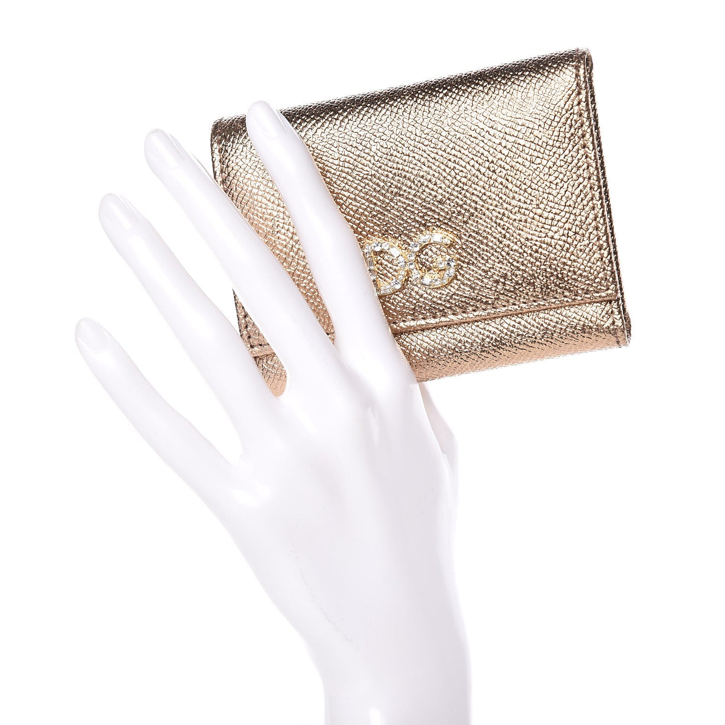 Laminato Dauphine French Flap Wallet Oro Antico