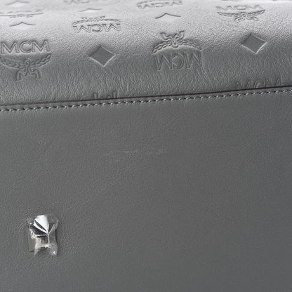 MCM Calfskin Ottomar Monogram Essential Boston Bag Grey 11 of 12