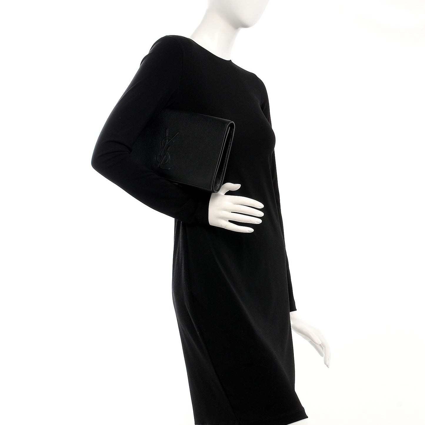 Calfskin Monogram Large Belle De Jour Clutch Black