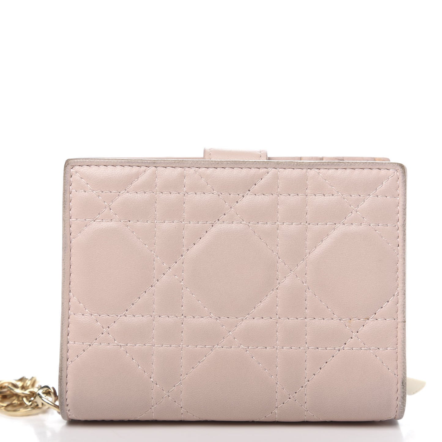 Lambskin Cannage Lady Dior Eden Wallet Light Pink