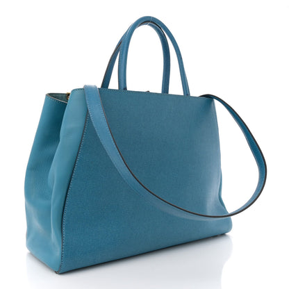 Fendi Vitello Elite Regular 2Jours Tote Blue Cobalto 3 of 12