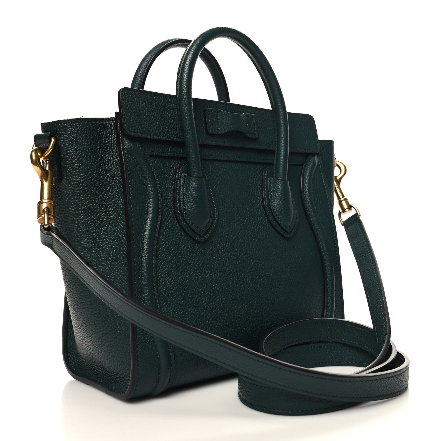 Celine Drummed Calfskin Nano Luggage Amazone 3 of 10