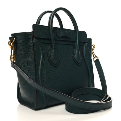 Celine Drummed Calfskin Nano Luggage Amazone 3 of 10