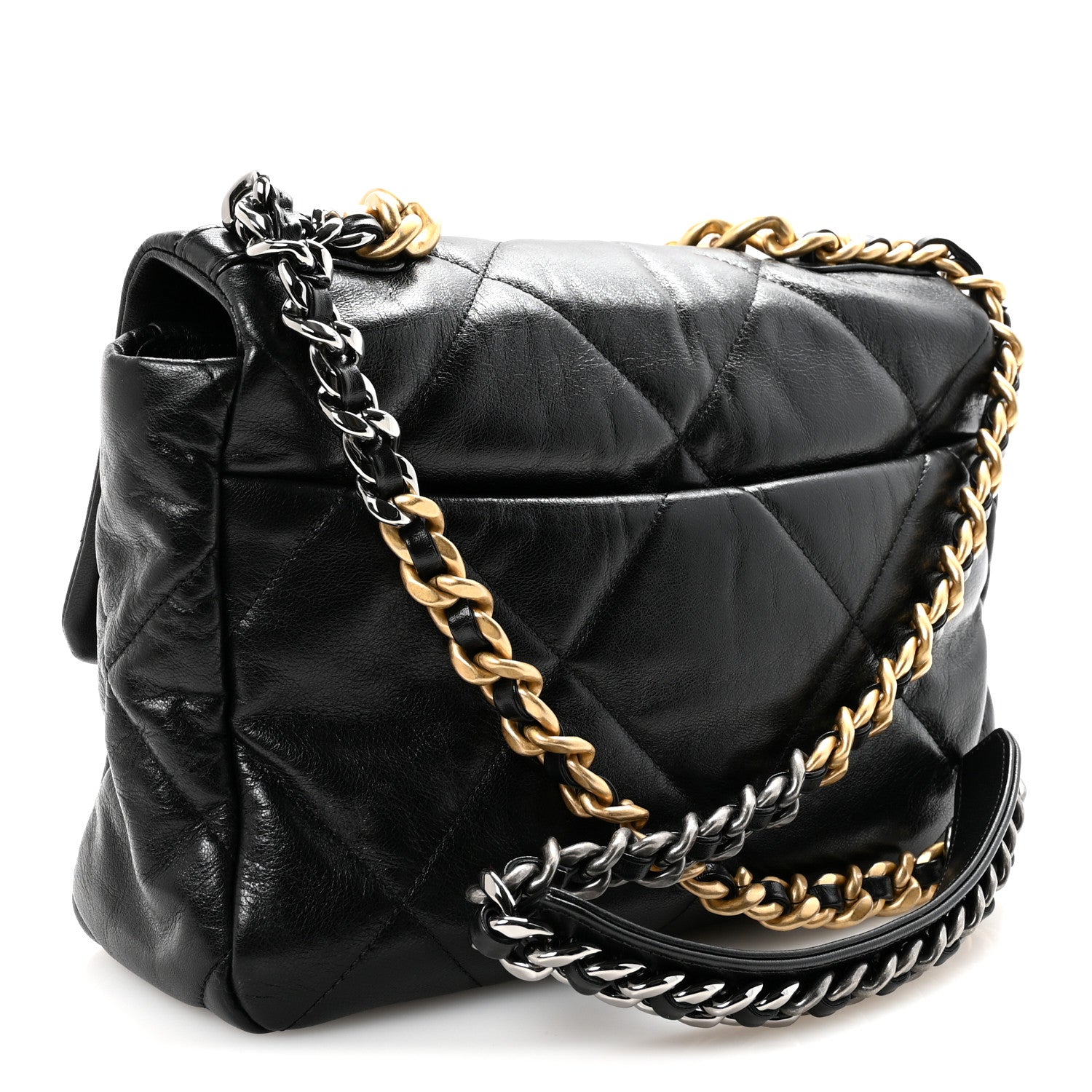 Chanel Goatskin Quilted Large Chanel 19 Flap Black 3 of 11