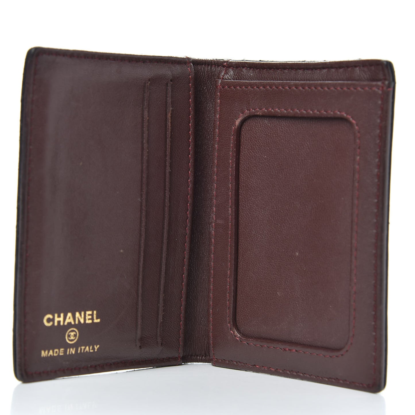 Lambskin Quilted Card Holder Wallet Black