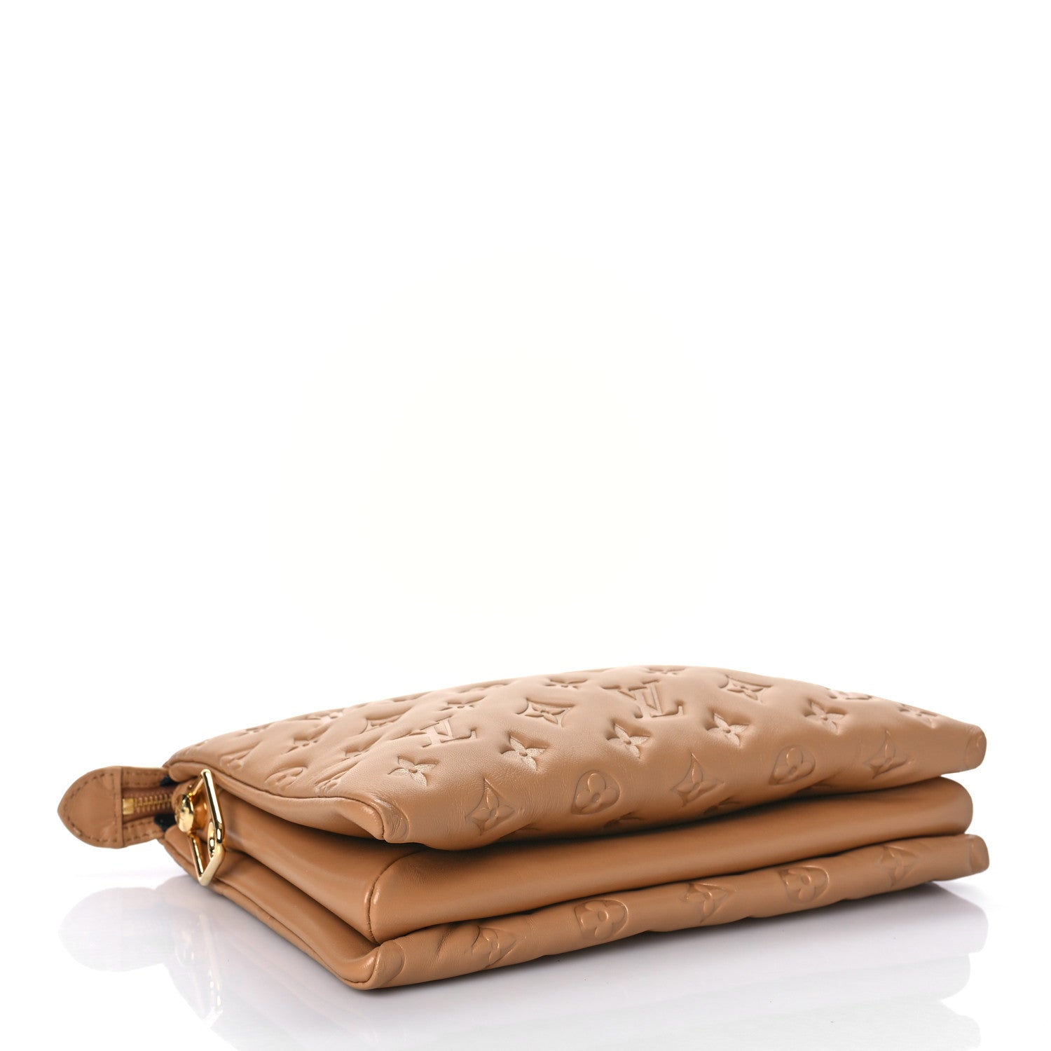 Louis Vuitton Lambskin Embossed Monogram Coussin PM Camel 4 of 9