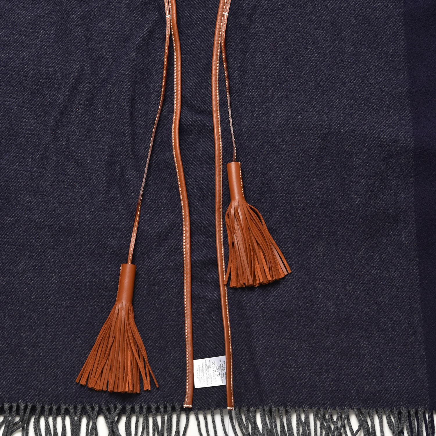Hermes Merino Wool Cashmere Rocabar Poncho Gris 4 of 5