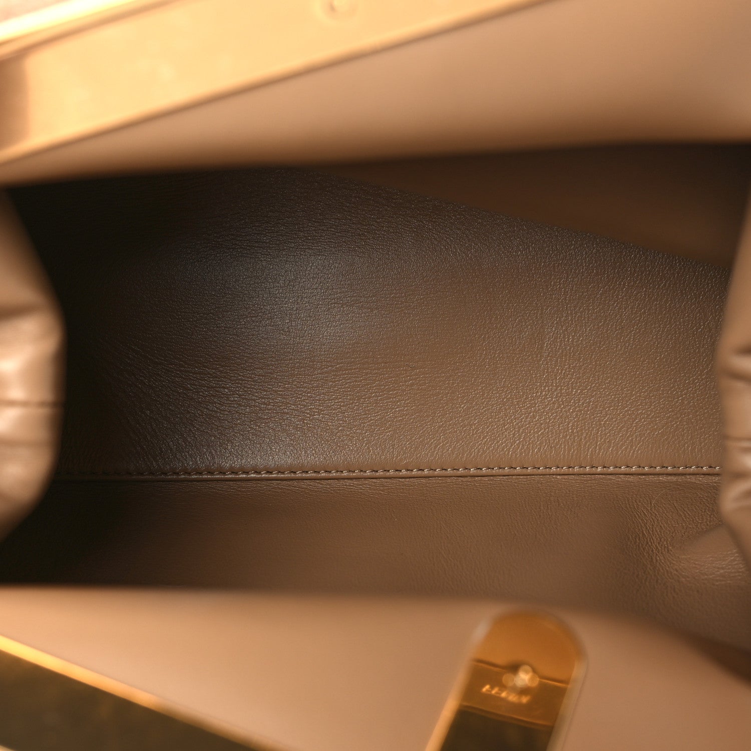 Fendi Flannel Karligraphy Embroidered Medium Fendi First Camel 5 of 9