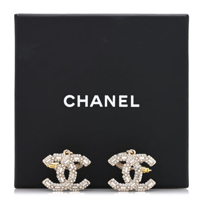 Chanel Crystal CC Drop Earrings Silver 5 of 5