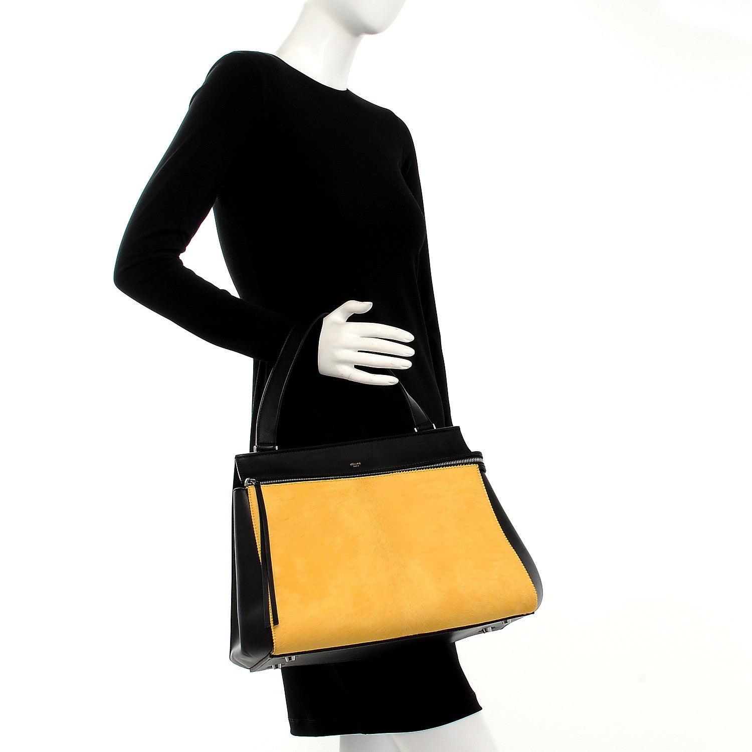 Celine Pony Hair Medium Edge Shoulder Bag Mustard 2 of 11