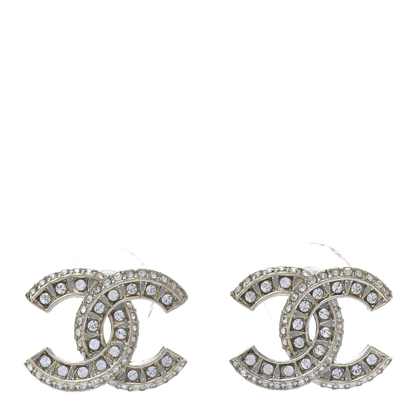 Crystal Timeless CC Earrings Light Gold
