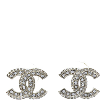 Chanel Crystal Timeless CC Earrings Light Gold 1 of 5