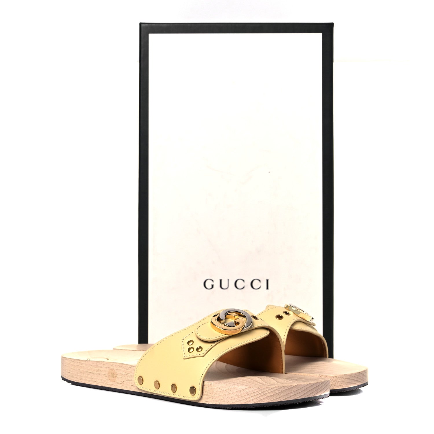Gucci Calfskin Interlocking G Mens Slide Sandals 10 Burro 9 of 11