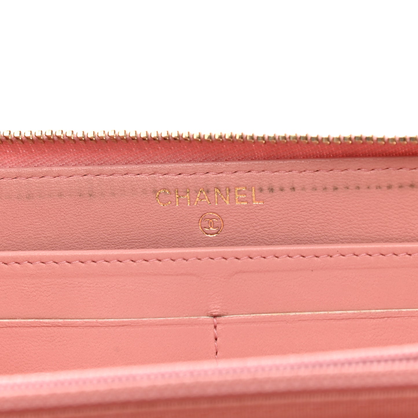 Lambskin Quilted Large Gusset Zip Around Wallet Light Pink