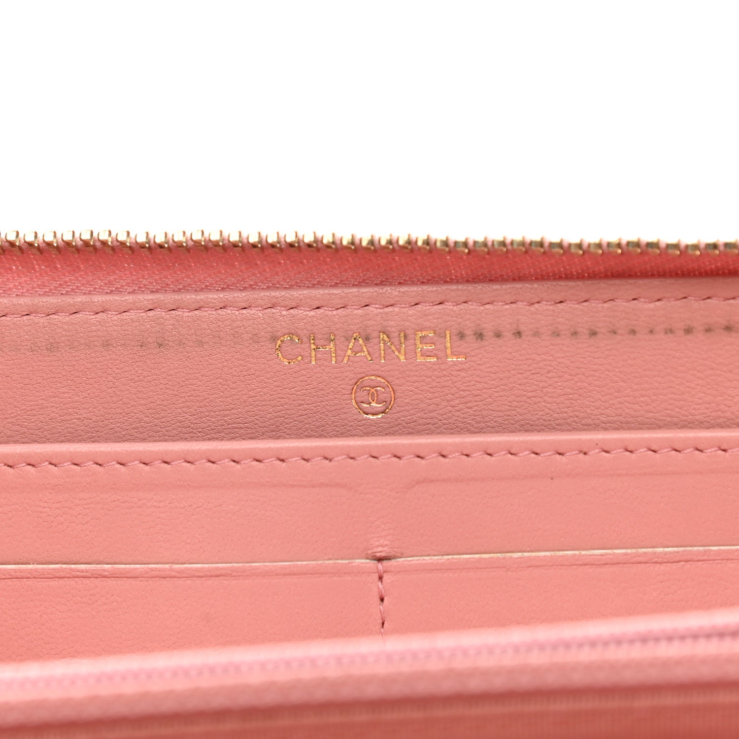 Chanel Lambskin Quilted Large Gusset Zip Around Wallet Light Pink 6 of 10
