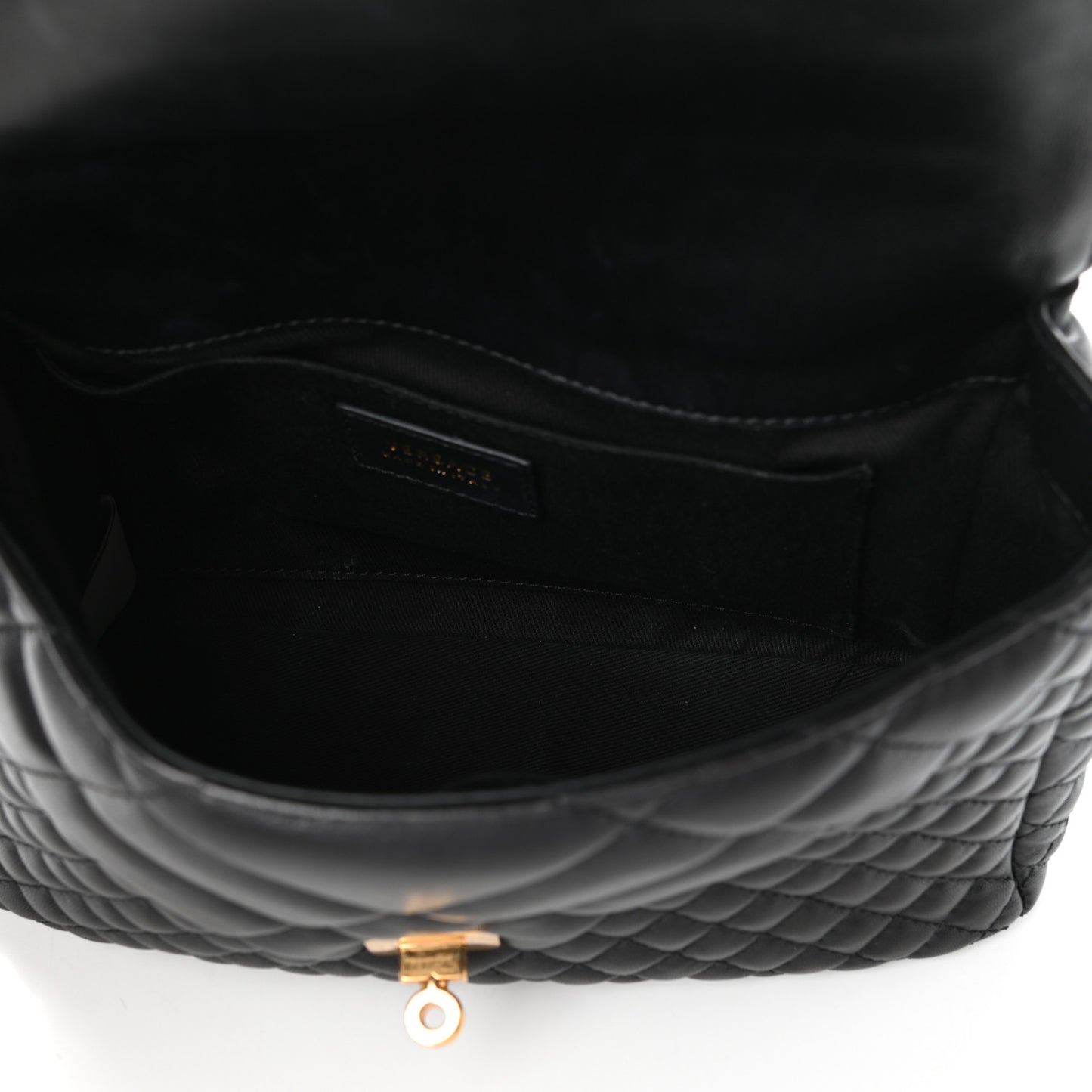 Nappa Quilted Icon Shoulder Bag Black