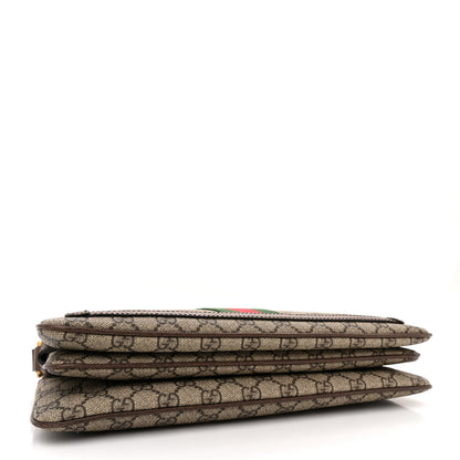 Gucci GG Supreme Monogram Web Medium Ophidia Shoulder Bag Beige New Acero 4 of 12