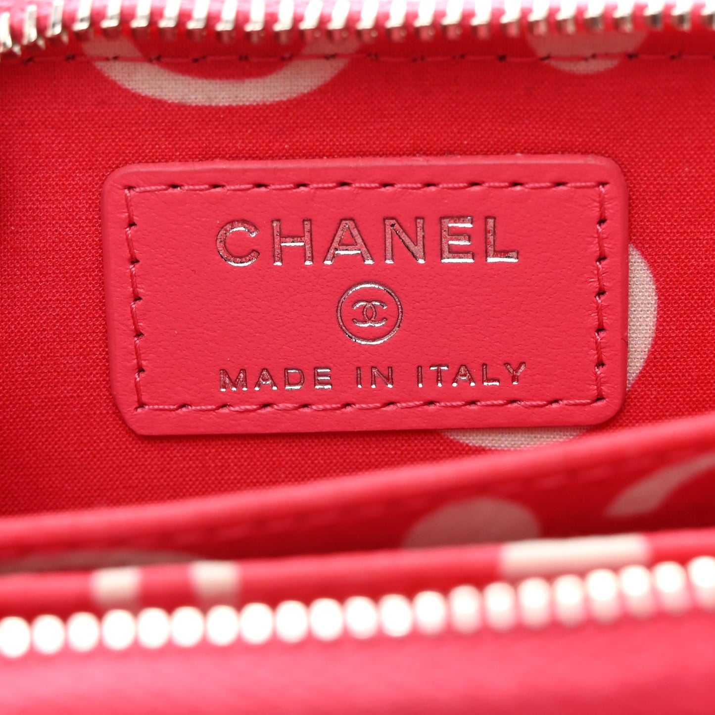 Caviar Quilted CC Zip Coin Purse Fuchsia