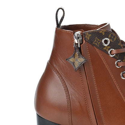 Louis Vuitton Calfskin Monogram Star Trail Ankle Boots 36 Cognac 10 of 12