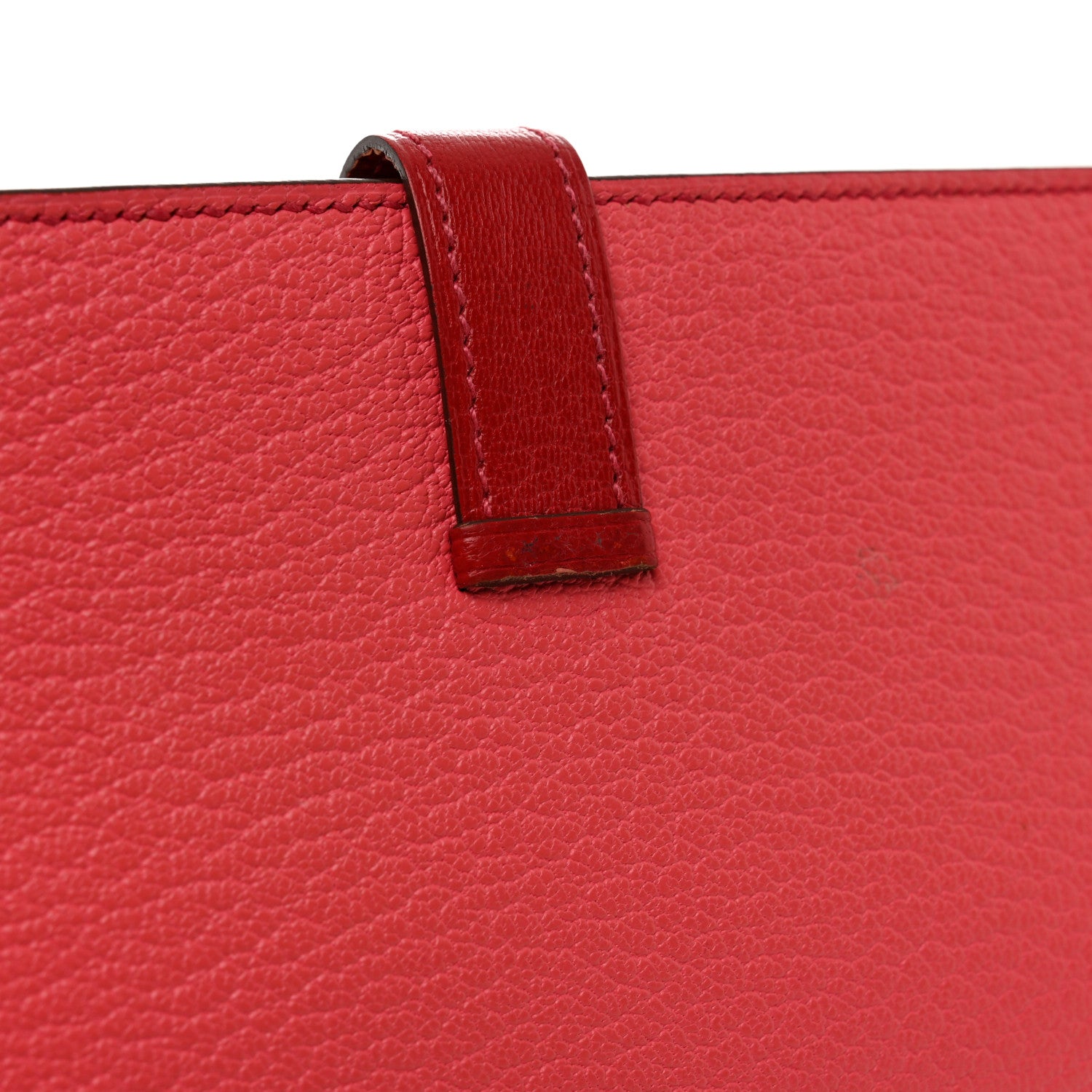 Hermes Chèvre Mysore Bi-Color Bearn Gusset Wallet Rose Lipstick Rouge Casaque 8 of 10