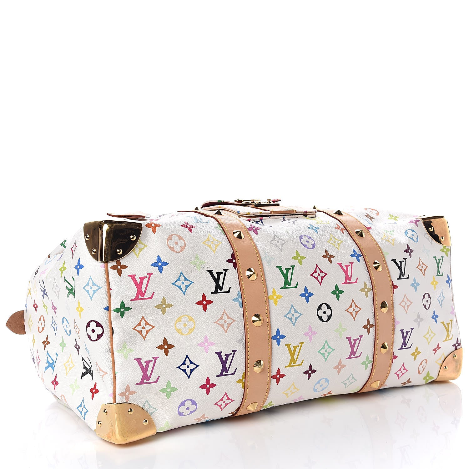 Louis Vuitton Monogram Multicolor Keepall 45 White 4 of 16
