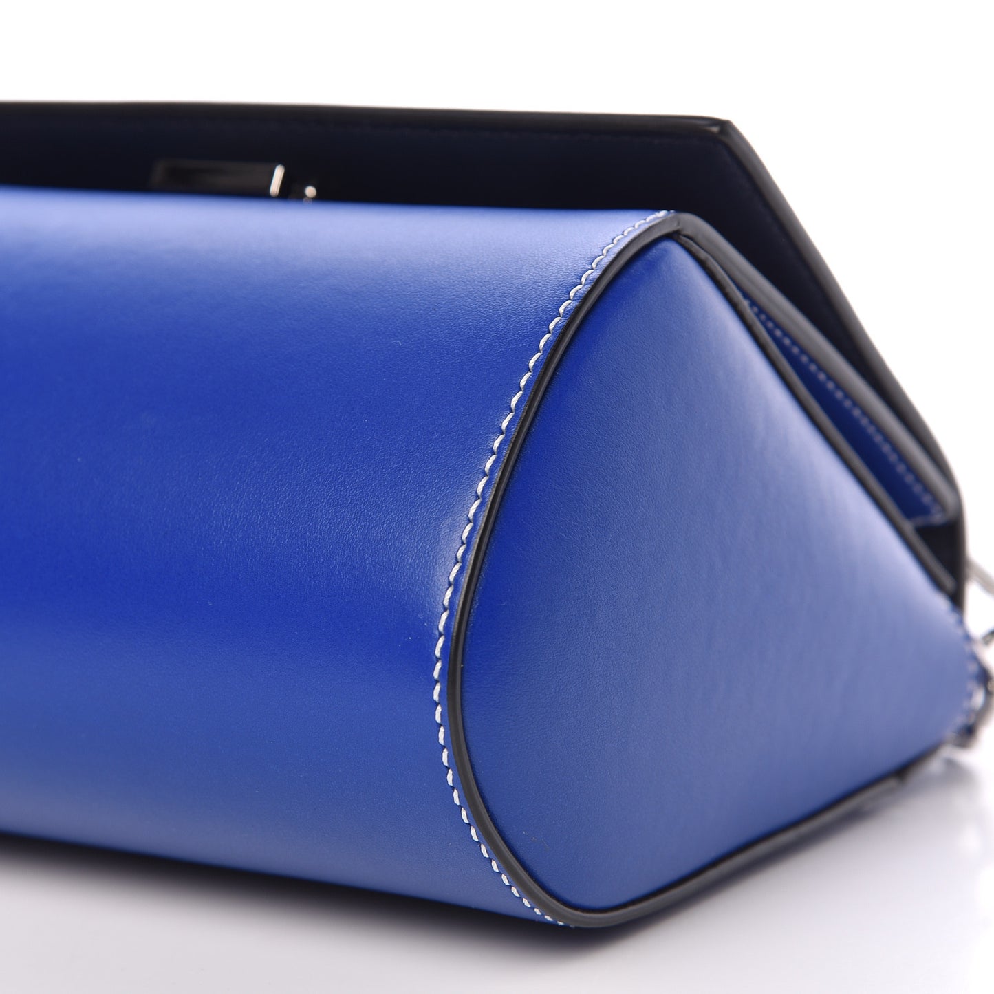 Calfskin Mini Pandora Box Logo Strap Crossbody Bag Moroccan Blue