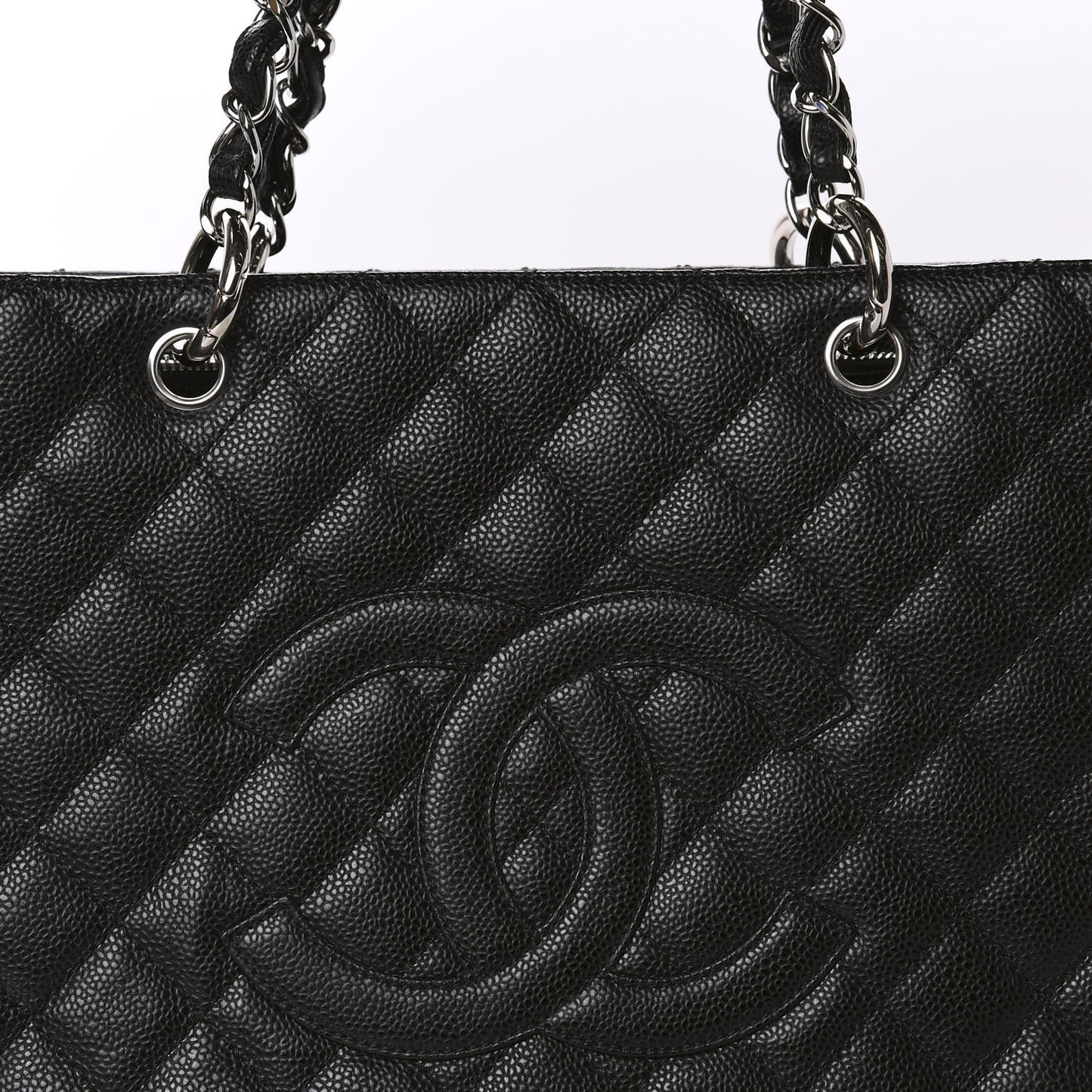 Caviar Quilted Grand Shopping Tote GST Black