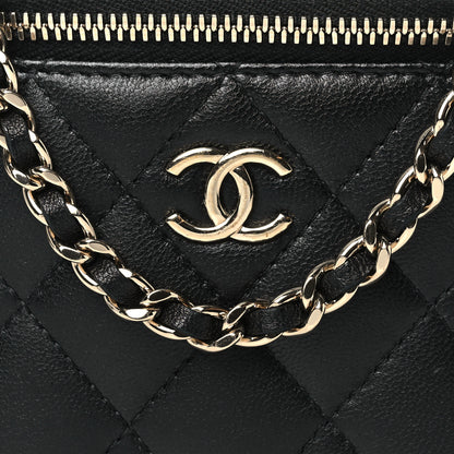 Chanel Lambskin Quilted Top Handle Mini Vanity Case With Chain Black 8 of 11