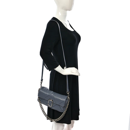 Marc Jacobs Goatskin Quilted J The Puffy Diamond Shoulder Bag Wolf Grey 2 of 8